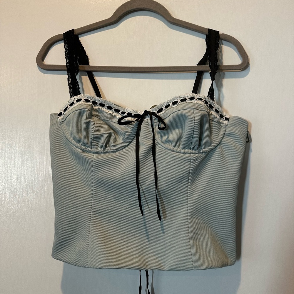 With Jean Baby Blue Ryder Top